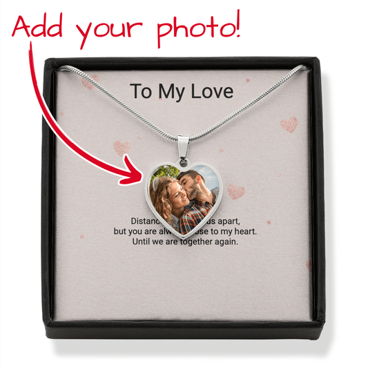 Personalized Photo Heart Necklace for Long-Distance Couples